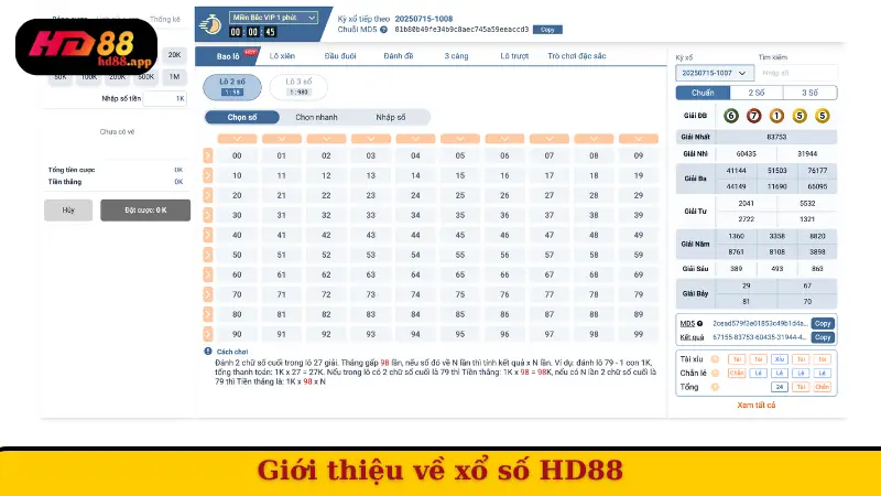 Giới thiệu về xổ số HD88