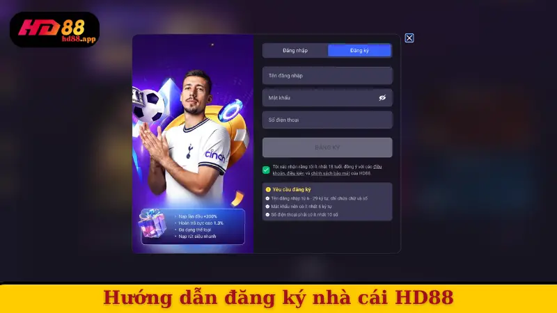 Hướng dẫn đăng ký nhà cái HD88