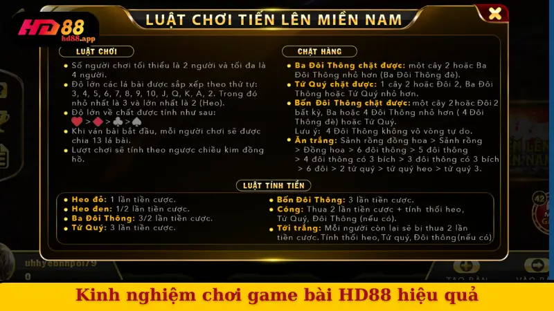Kinh nghiệm chơi game bài HD88 hiệu quả